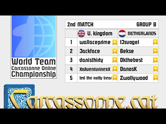 Carcassonne World Team Championship  (United Kingdom vs. Netherlands) | Live Cast