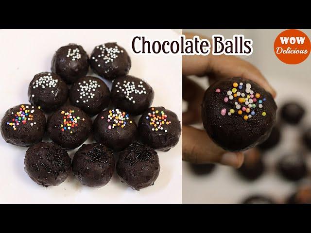 Chocolate Balls | Just 4 Ingredients | Chocolate Balls Recipe | 5 mins Chocolate Recipe