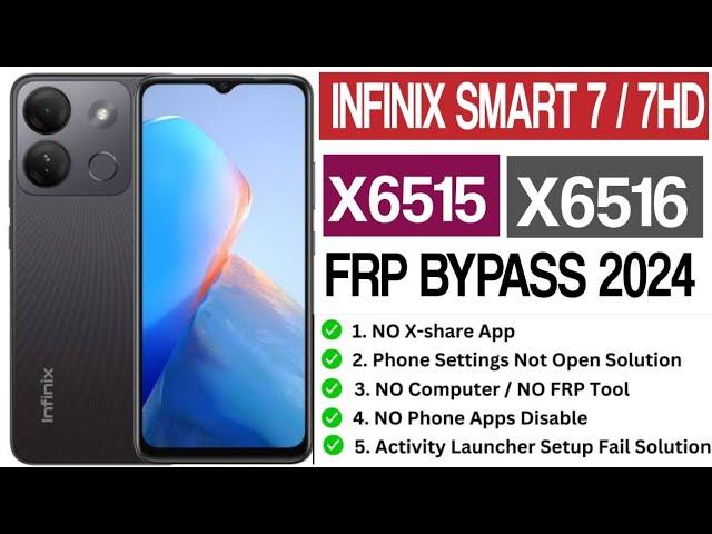 Infinix Smart 7 X6515 FRP Bypass Android 11/12 |(X6515) Google Account Unlock without PC