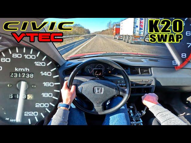 1993 HONDA CIVIC K20 is a GOLF GTI's NIGHTMARE on AUTOBAHN!