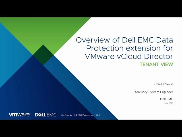 vCloud Director Avamar Backup as a Service - Tenant View