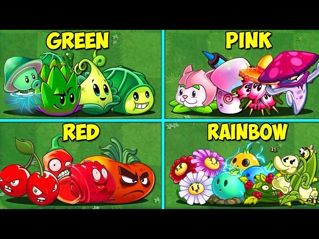 Random 20 COLOR FUL Team 4 Plants Battlez - Who Will Win? - Pvz 2 Team Plant vs Team Plant