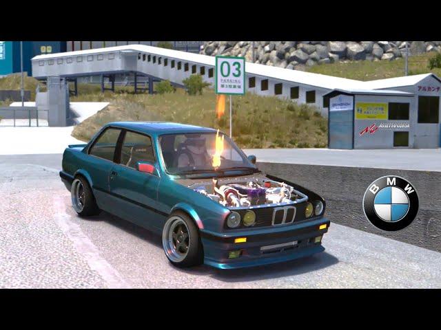 BMW E30 Coupe Turbo Drifting Okuibuki Motorpark