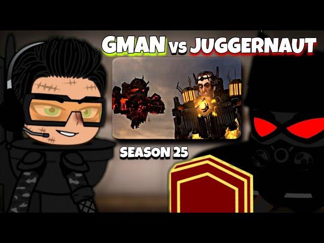 Titans +Mr. Boom - S. T. React to Skibidi Toilet SEASON 25 (GMAN vs JUGGERNAUT) | Gacha React