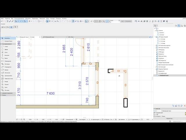 Угловое сопряжение оконных блоков в Archicad