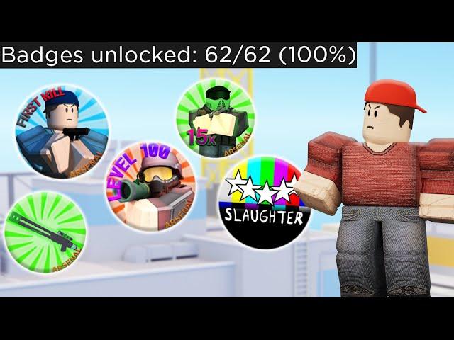 i won ALL the ARSENAL BADGES in 25 Minutes | ROBLOX