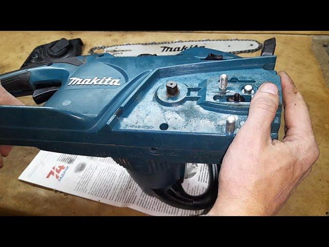 Makita UC4041А - замена натяжителя цепи. Ремонт эл.цепной пилы Макита