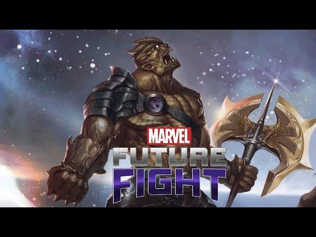 Marvel Future fight прохождение абсолютного босса Кулл Обсидиан/Чёрный Карлик