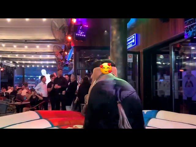 Girls bull riding in Benidorm 