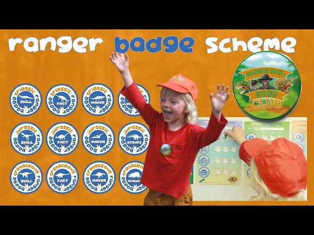 Dino Club badge activities with Ranger Ron; free, fun dinosaur activity badges for kids