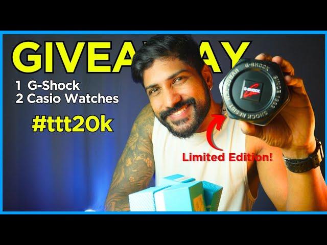 (India) 20k Subs GIVEAWAY: 3 Winners | Casio, G-Shock