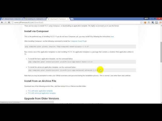 Yii 2 Advance Installation