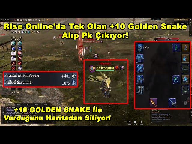 ZeitzquiN - Rise Online'da Tek Olan +10 Golden Snake Alıp Pk Çıkıyor! Bu Nasıl Damage? | Rise Online