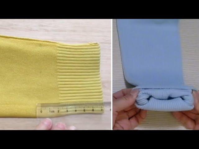 2 ways to reduce the length of sweater sleeves without cutting with scissors