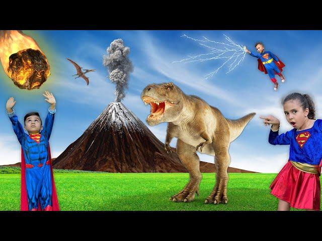 Dinosaur Video for Kids |Superhero Atrin, Soren & Nikan rescue the Dinosaurs | DINO rescue Adventure