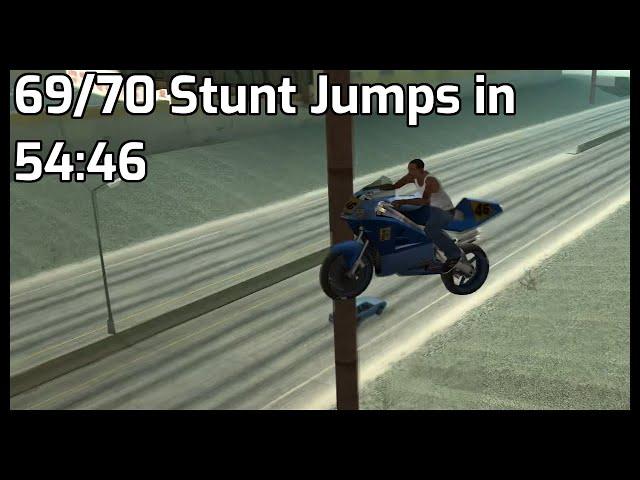 GTA:SA 69/70 Stunt Jumps Speedrun in 54:46