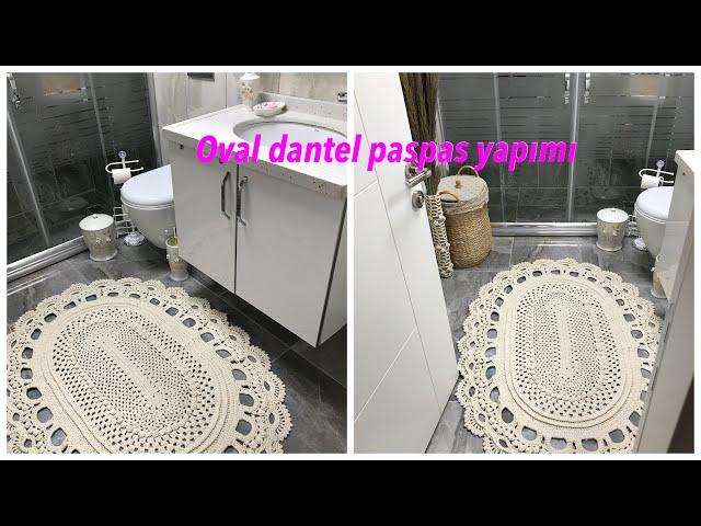 Oval örgü dantel paspas yapımı 1.bölüm /knitting mat making