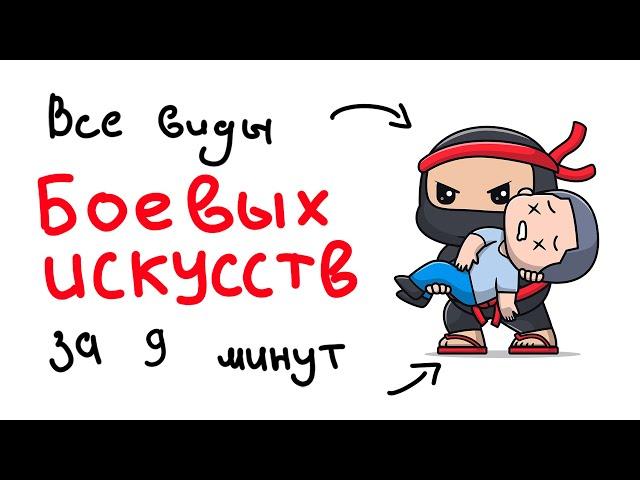 ВСЕ виды БОЕВЫХ искусств за 9 минут.