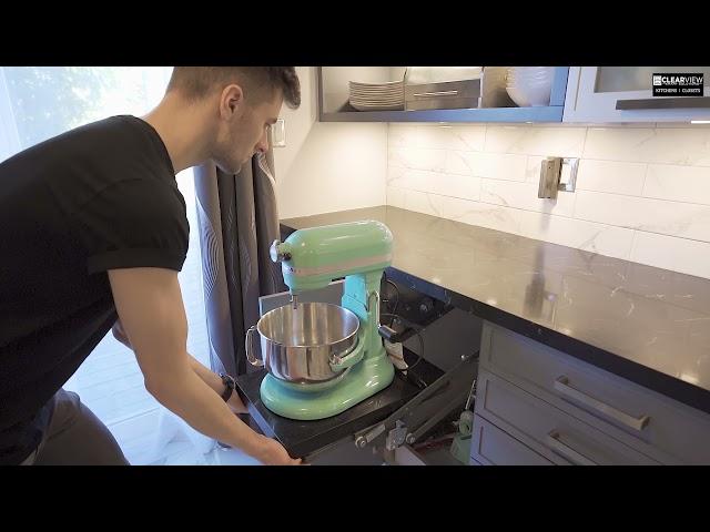 Compact Galley Kitchen With Marble Countertops  - Clear View smART Solutions