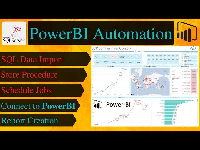 How to connect POWER BI with SQL and build an AUTOMATED Dashboard [SQL to Power BI]