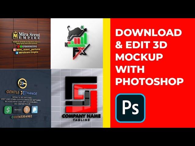 How to Download and Edit 3D Logo Mockup | Photoshop Tutorial 2023