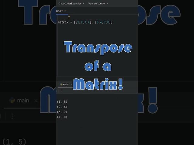 Transpose of a matrix in Python! #python #programming #coding #howto #foryou #matrix