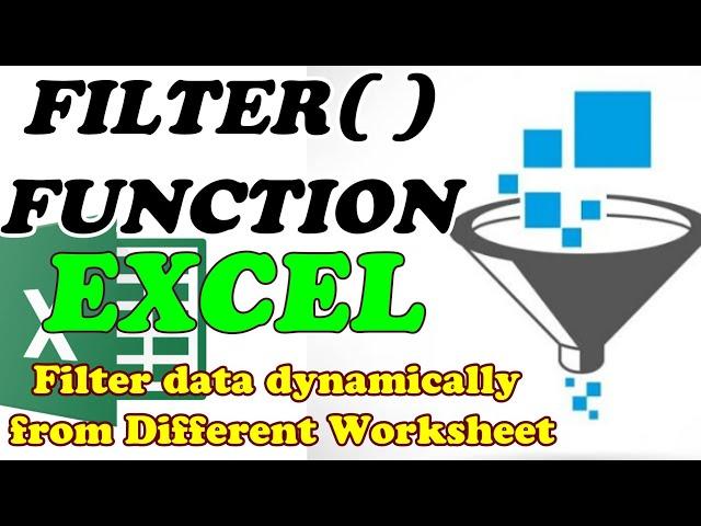 How to Filter Data Dynamically with FILTER function from a different worksheet in Excel - Video -1