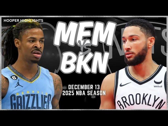 Memphis Grizzlies vs Brooklyn Nets Full Game Highlights | Dec 13 | 2025 NBA Season