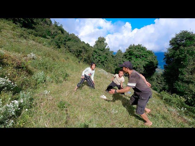 Bhumi enjoying too much with children || herding cattle in the jungle @bhumicooking