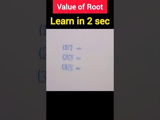 Values of Root √ | #root #shorts #shortsfeed