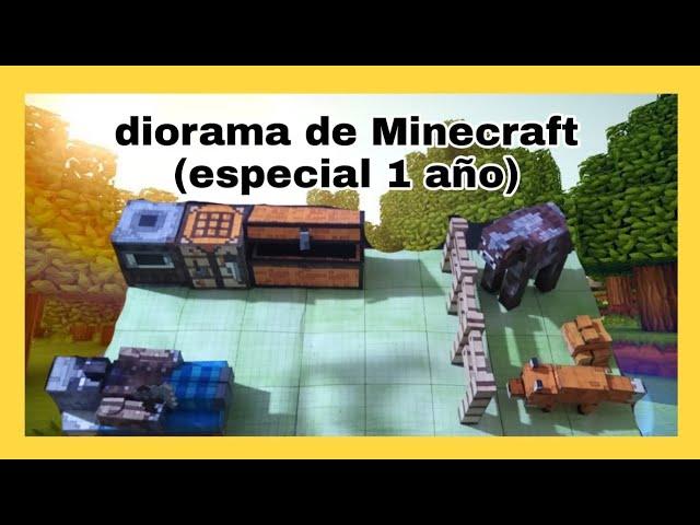 COMO HACER DIORAMA SIMPLE DE MINECRAFT(ESPECIAL 1 AÑO DEL CANAL)/ MINECRAFT/ PAPERCRAFT/ CASERO/.