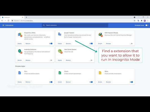 How to Enable Google Chrome Extensions in Incognito Mode in Windows 7/8/10