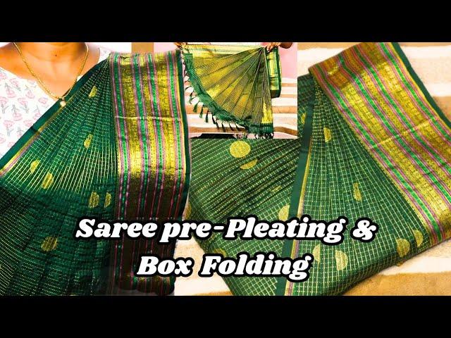 SAREE PRE-PLEATING AND BOX FOLDINGfor Beginners/Step by step New techniques #trending #saree#viral