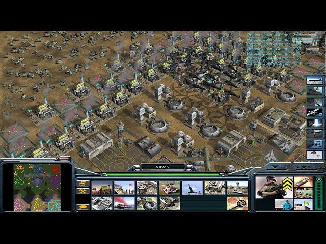 Command & Conquer: Generals - Zero Hour -USA Laser 1 vs 7 HARD Generals (The Mother of All Bomb)