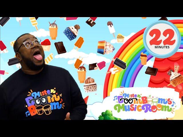 If All The Raindrops Were Lemon Drops and Gumdrops song with Mister Boom Boom | Music Class for Kids