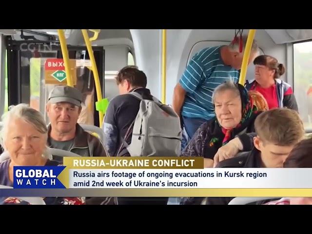 Russia has aired footage of the ongoing evacuations in the Kursk region of Russia on Thursday