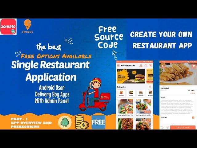 single restaurant food ordering app User, Delivery Boy Apps With Admin Panel |Android Studio| part-1