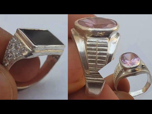 silver Ring design for Men | Ring Designs with stones | razik jewelleries