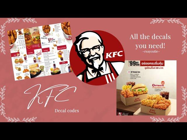 KFC decal codes bloxburg! Menu, logo and much more! || rxsycutie