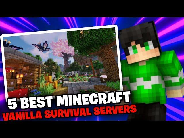 5 BEST MINECRAFT VANILLA SURVIVAL SERVERS IN 2023! (1080P HD)