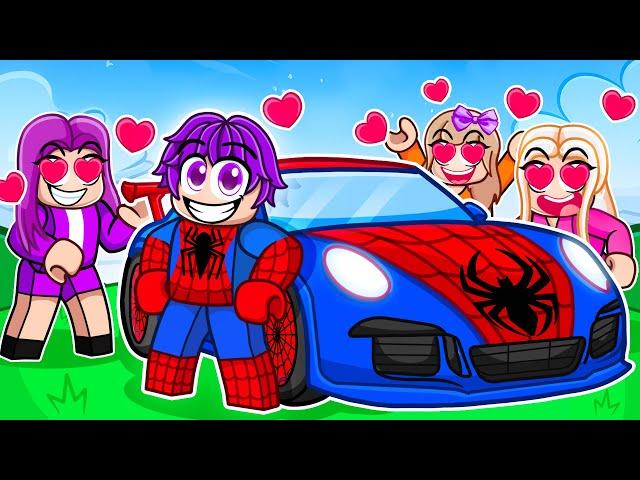 Rizzing Girls with the NEW $50,000,000 SPIDERMAN Car in Roblox Driving Empire!