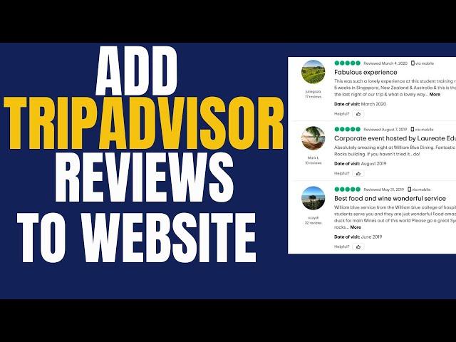 How To Add TripAdvisor Reviews To WORDPRESS Website