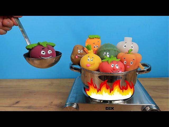 What if you cook borscht from stretch vegetable toys?