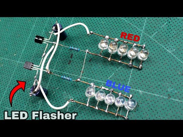 High Quality LED Flasher Using BC547 NPN Transistor | LED Flasher | Javier's DIY