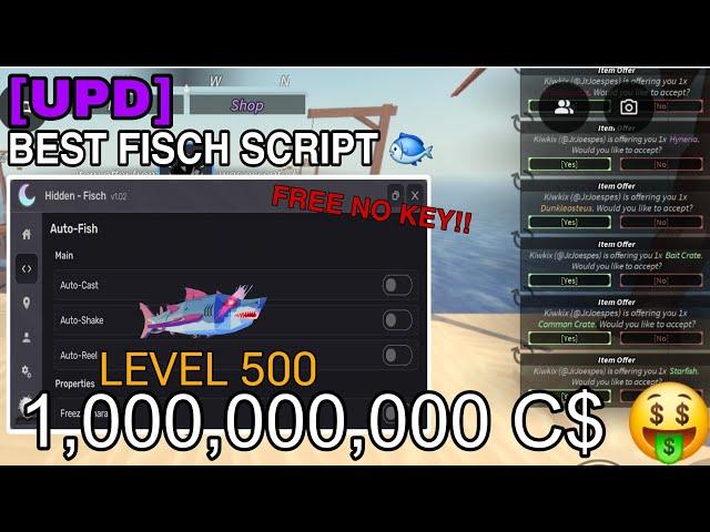 [UPD] Fisch Script Pastebin GUI | FASTEST AUTO FISH AUTOSELL DUPE *NO KEY*