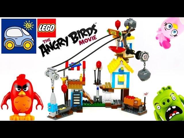 Илья и папа устроили Разгром Свинограда с Lego Angry Birds 75824