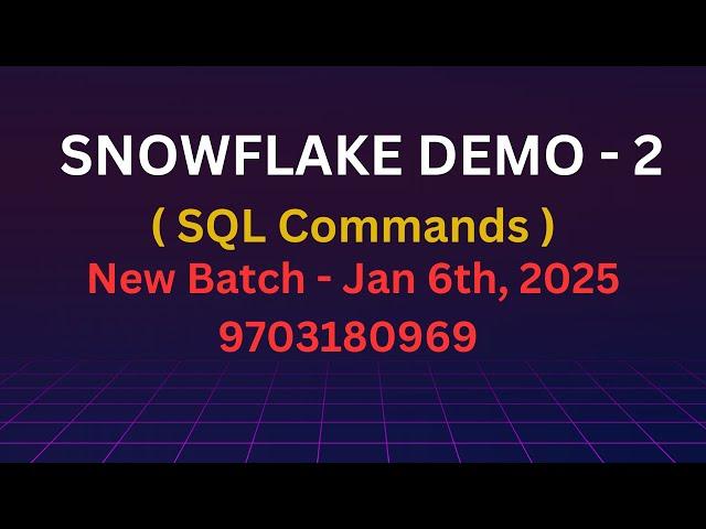 SQL Statements in Snowflake | DDL DML TCL DRL DCL | New Snowflake Batch 6th 2025