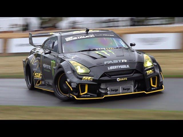 Liberty Walk Nissan GT-R R35 V8 - INSANE Drifts, Flames & SOUNDS!