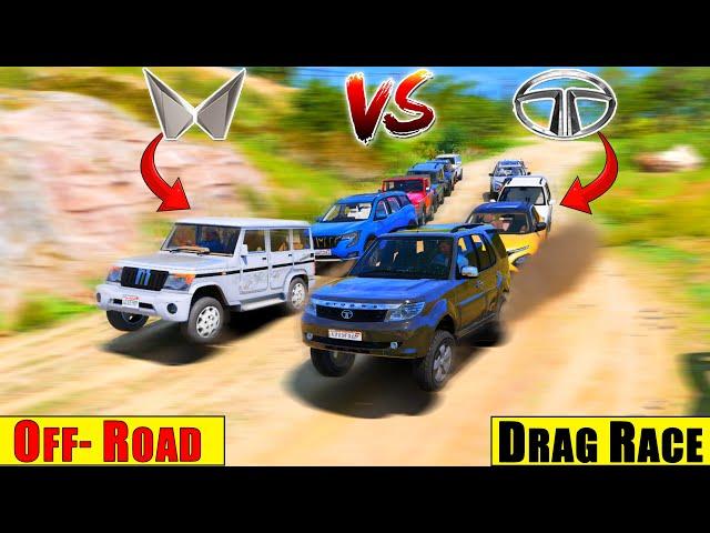 GTA 5 : Tata Cars Vs Mahindra Cars Top Speed + Off-Road Drag Race in GTA 5