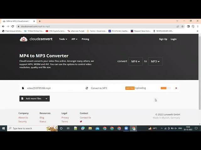 What is Cloud Convert |  Video to audio converter